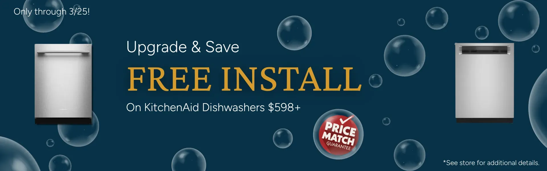 Free Installation on KitchenAid Dishwashers $598 and Up!